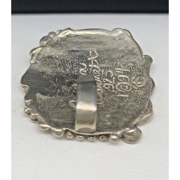 VINTAGE 1994 DESIGNER ANDREA BARNET Sterling Silver Ornate Scroll Frame Pendant - Picture 6 of 6